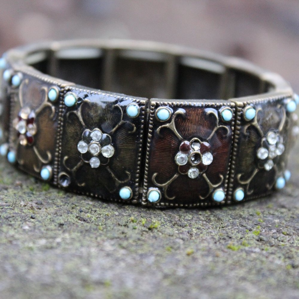 [5/$25] Bronze Metal Panel Bracelet Steampunk